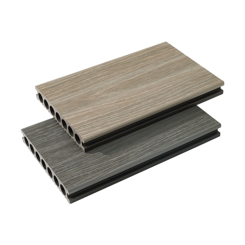 Deck WPC de coextrusão de sete furos （Linhas finas de um lado）