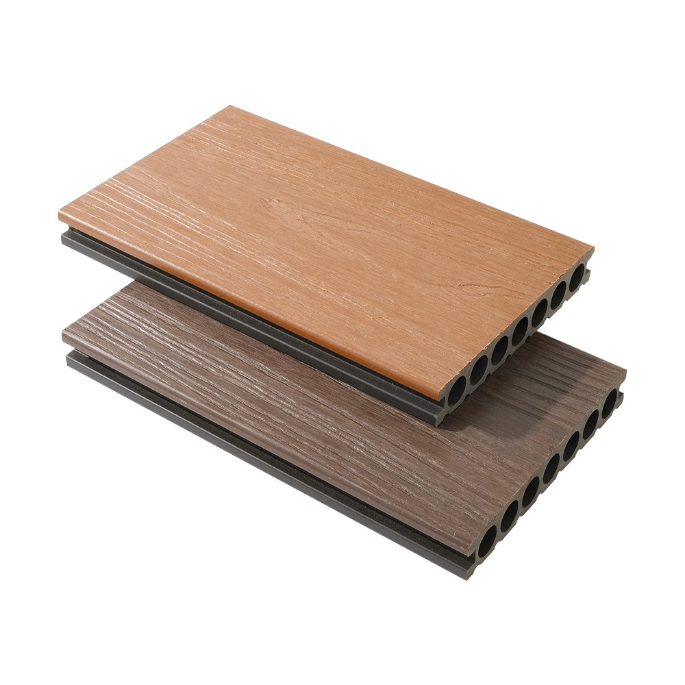 Deck WPC de coextrusão de sete furos （Textura grossa de um lado）