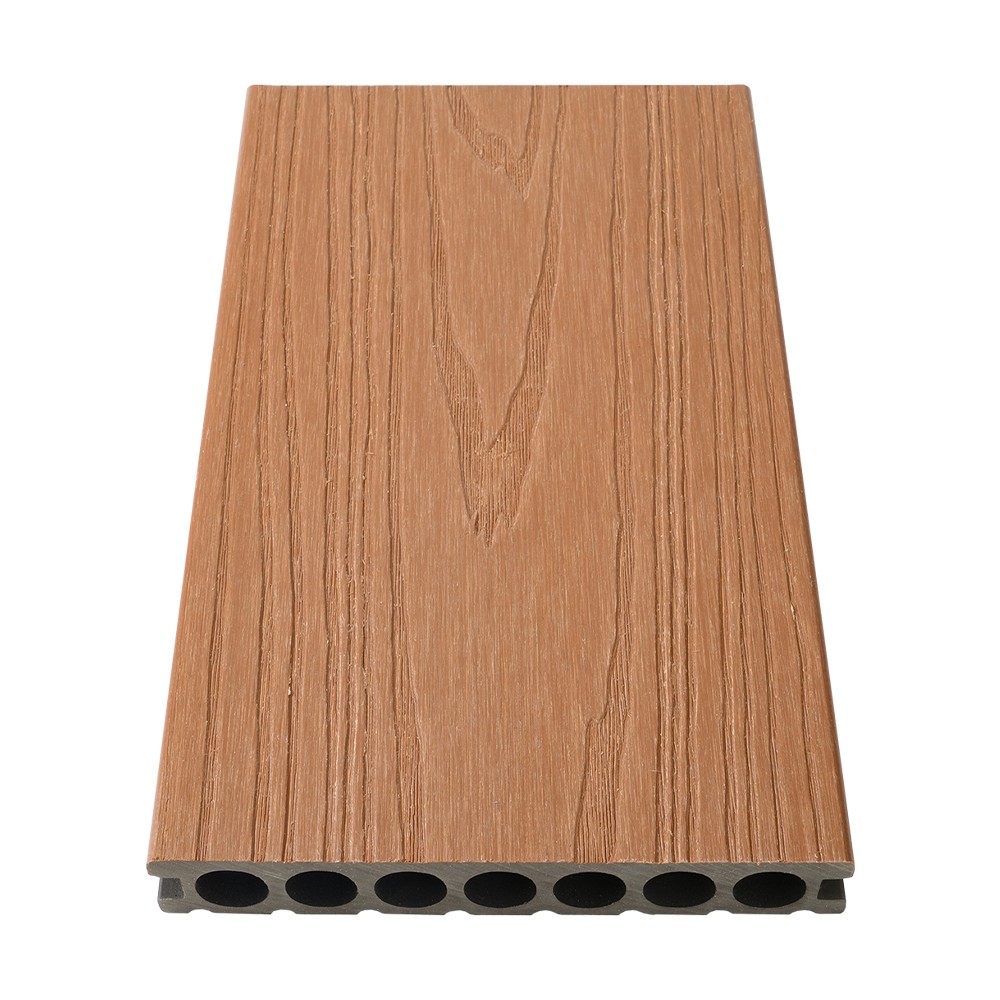 Deck WPC de coextrusão de sete furos （Textura grossa de um lado）